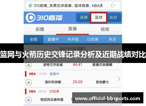 篮网与火箭历史交锋记录分析及近期战绩对比